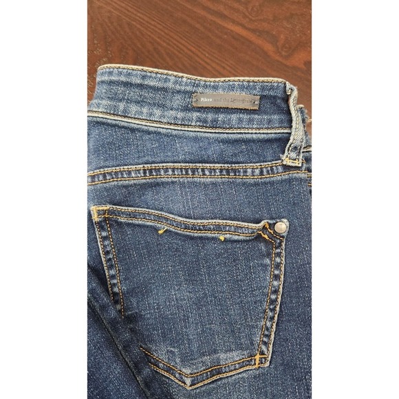 Pilcro and the Letterpress Womens Distressed Dark Wash Script Skinny Jeans Sz 25 - Picture 3 of 10
